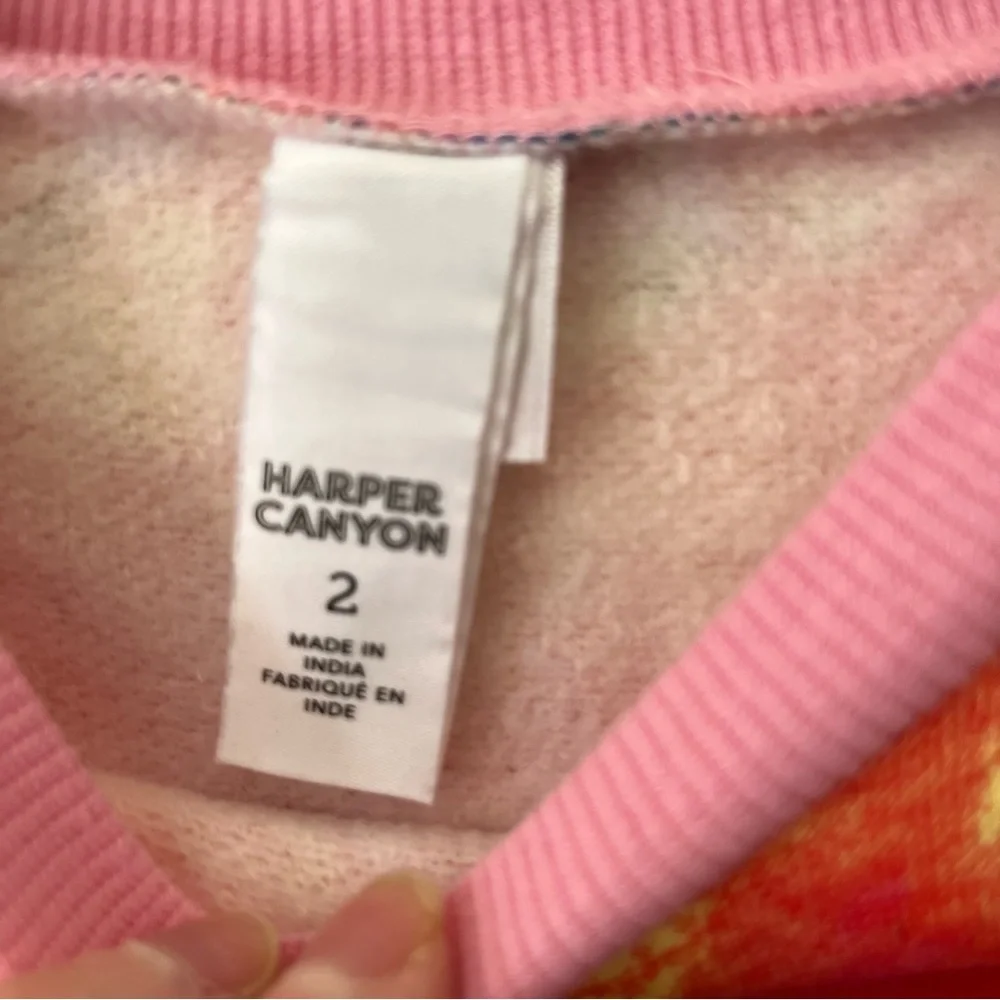 Harper Canyon Girls Pink Prism Tie-Dye Cozy Crew Neck Sweatshirt NWT